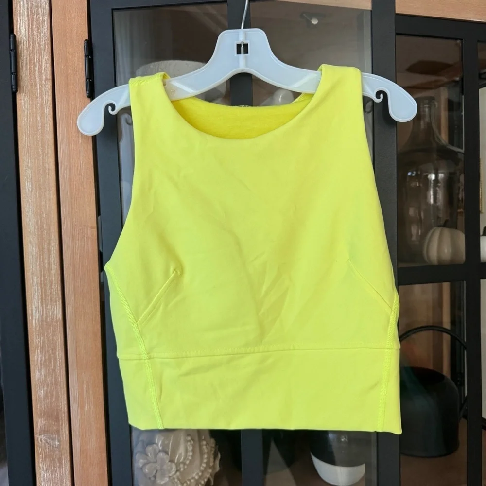 Lululemon Wunder Train Tank Top Electric Lemon neon highlighter sports bra crop